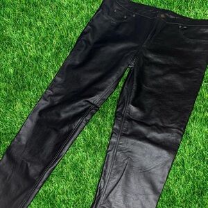 Rick Owens Black Slim Leather-looking Skinny Pants